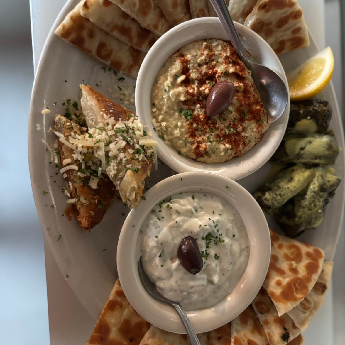 Greek Appetizer Sampler.