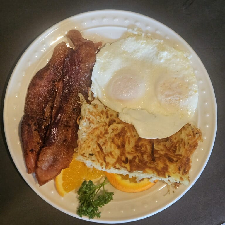 Two Eggs Any Style with Bacon.