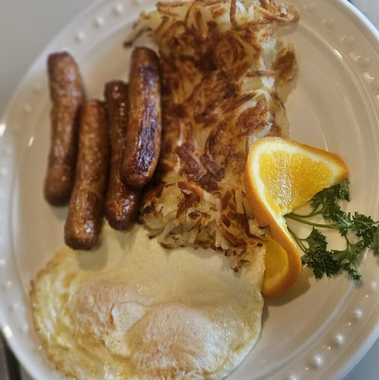 Two Eggs Any Style with Sausage Links.