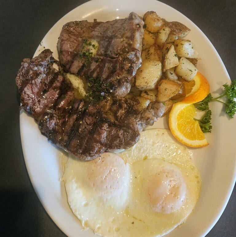Two Eggs Any Style with Tri-Tip “Choice”.