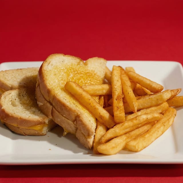 (K) Grilled Cheese and Fries.