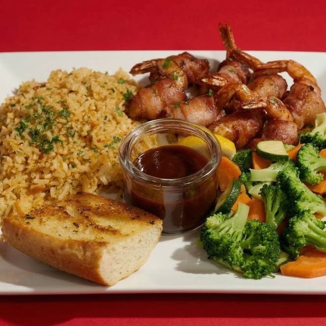 Bacon-Wrapped Shrimp.
