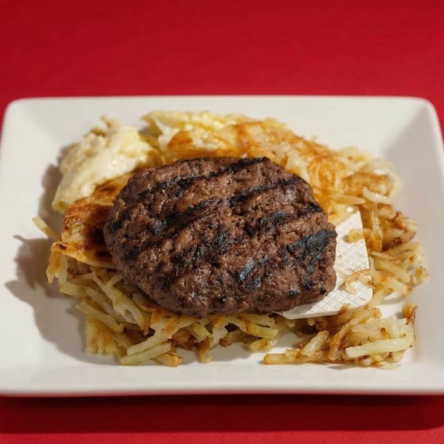 Two Eggs Any Style with Beef Patty.